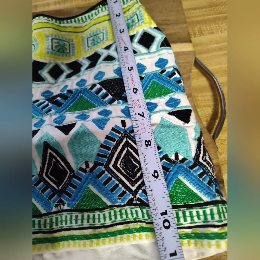 Hail Bob Cabana Embroidered lined Shorts Boho Global Design pockets Sz Xs Zip